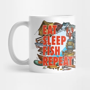 Eeat Sleep Fish Repeat Mug